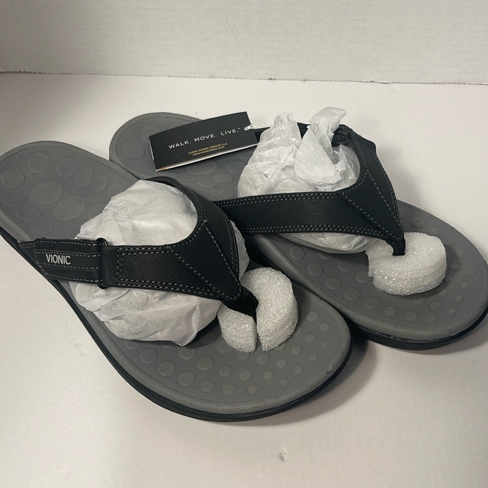 Vionic Grey and black orthaheel sandals. Men’s size 10